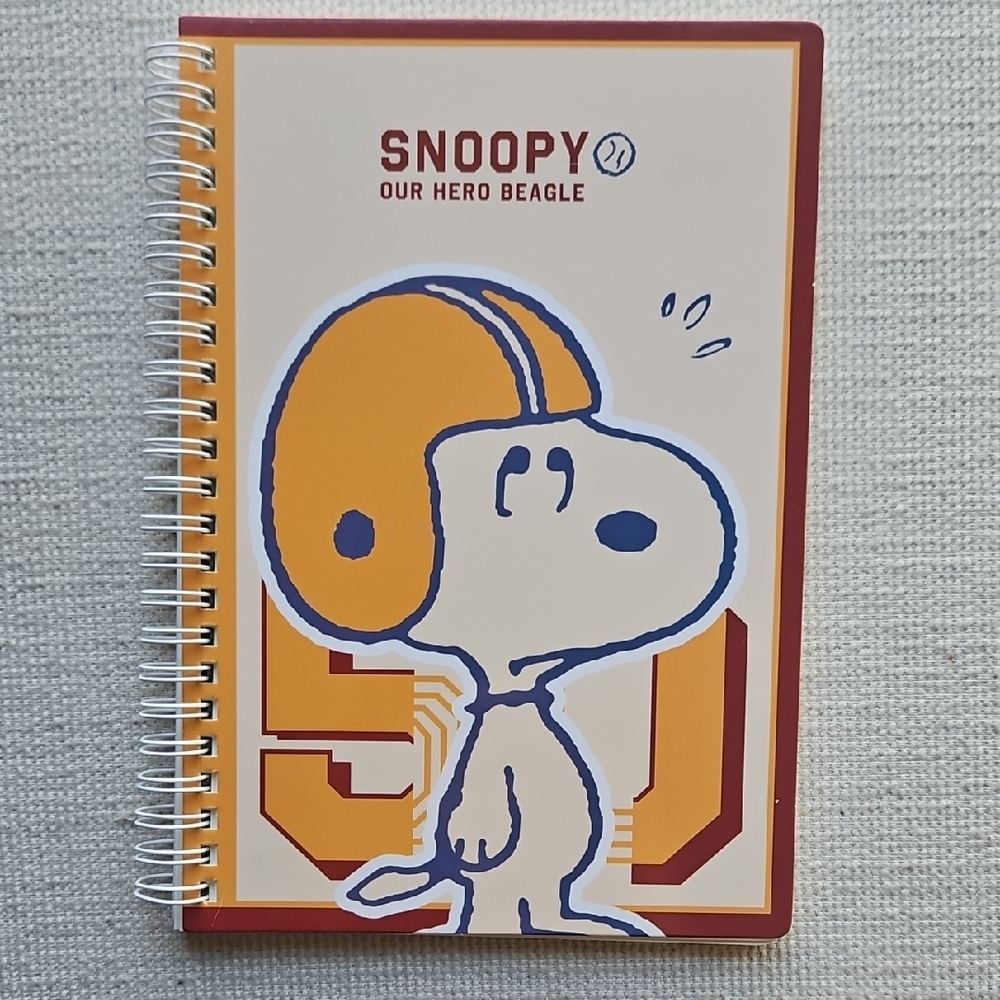 Snoopy Spiral Notebook with Orange and White Cover